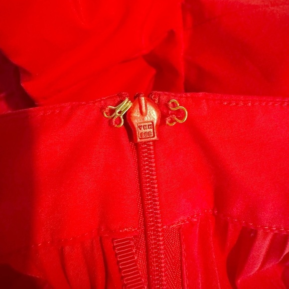 REBECCA VALLANCE Magdalena Red Puff Sleeve Open Back Cut Out Midi Dress US 10 - Picture 15 of 15